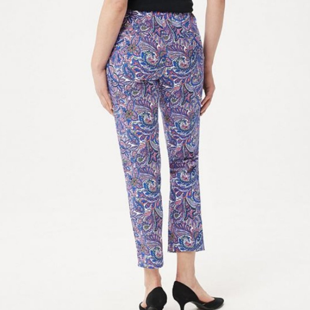 Isaac Mizrahi Petite Stretch Printed Ankle Pants - Picture 2 of 2